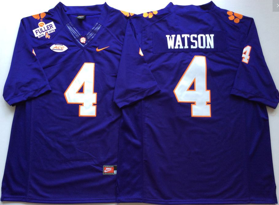 NCAA Men Clemson Tigers Purple 4 WATSON